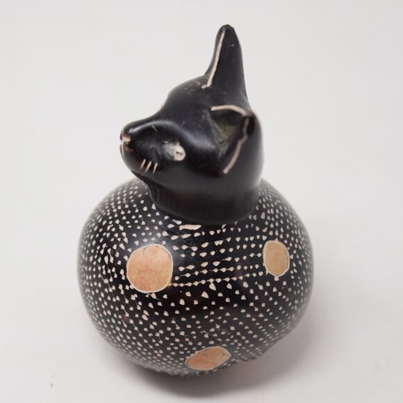 Kenyan Carved Stone Cat Kitten Folk Art Figurine African Paperweight Sculpture - Picture 3 of 10